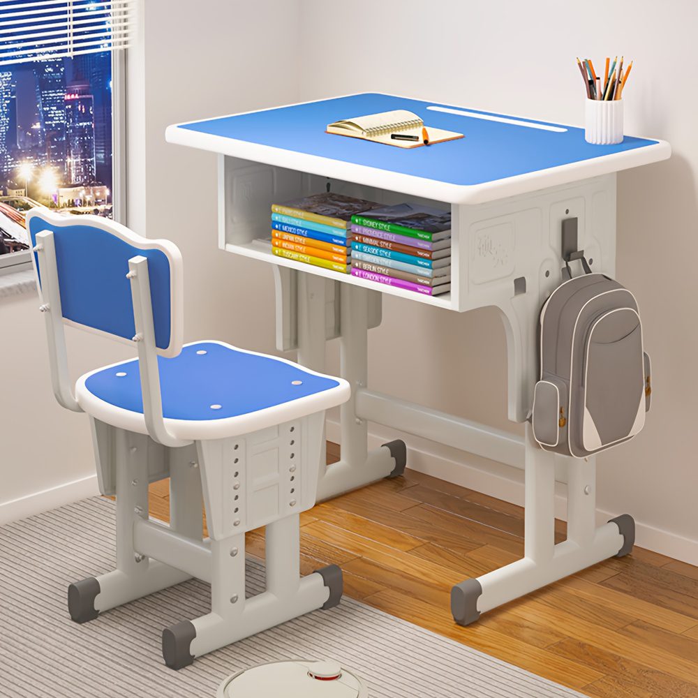 Set of 2 Adjustable Desks And Chairs for Middle School Students, Suitable for Home Use, Ideal for Study And Writing - Image 2