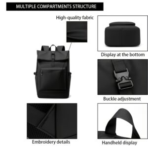 External Zip Pocket Flap Backpack Made of Lightweight Fabric with Buckle Decoration, Featuring Comfortable Shoulder Straps And Large Capacity, Perfect for Daily Work And Study Organization