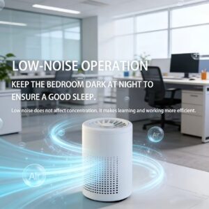 Air Purifier with HEPA Filter, Removes Smoke, Pollen, and Pet Hair, Eliminates Odors, Low Energy Consumption, Suitable for Bedrooms and Offices