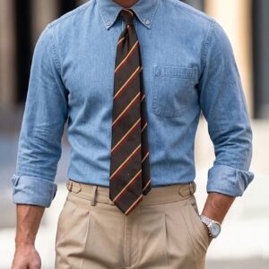 Men's Bestselling Long-Sleeve Denim Shirt, Casual Business Professional Workwear, Versatile for Multiple Occasions, A Gift for Men