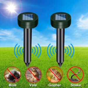 2pcs, Round-shape Solar Mole Repeller With 24/7 Deterrent Spikes Against Mole Gopher Groundhog Snake In Lawn Garden & Yard