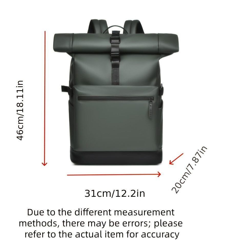 New Functional Style Casual Versatile Single-Shoulder Bag, Large Capacity Solid Color Simple Tote Storage Bag, Business Trip Backpack, Travel Hiking Mountaineering Backpack - Image 4
