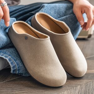 Men's Vintage Half-Slippers, Comfortable Slip-On Mules with Soft Anti-Slip Soles, Versatile Indoor/Outdoor Shoes for Daily Wear, Trendy and Comfortable Slip-On Loafers
