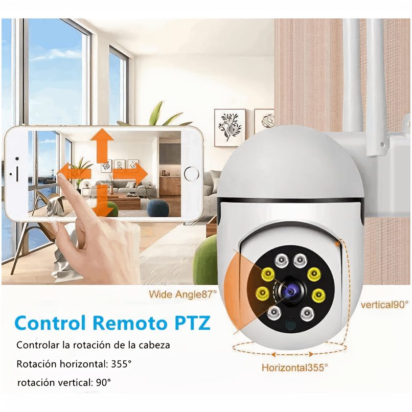 2pcs WiFi Security Camera 360° Panoramic View, PTZ Control, Motion Detection Alerts, Two-Way Audio, Full-Color Night Vision, USB-Powered Indoor/ Surveillance Camera for Home, Office, Store, Garage - Compatible with Smartphone Apps - Image 3