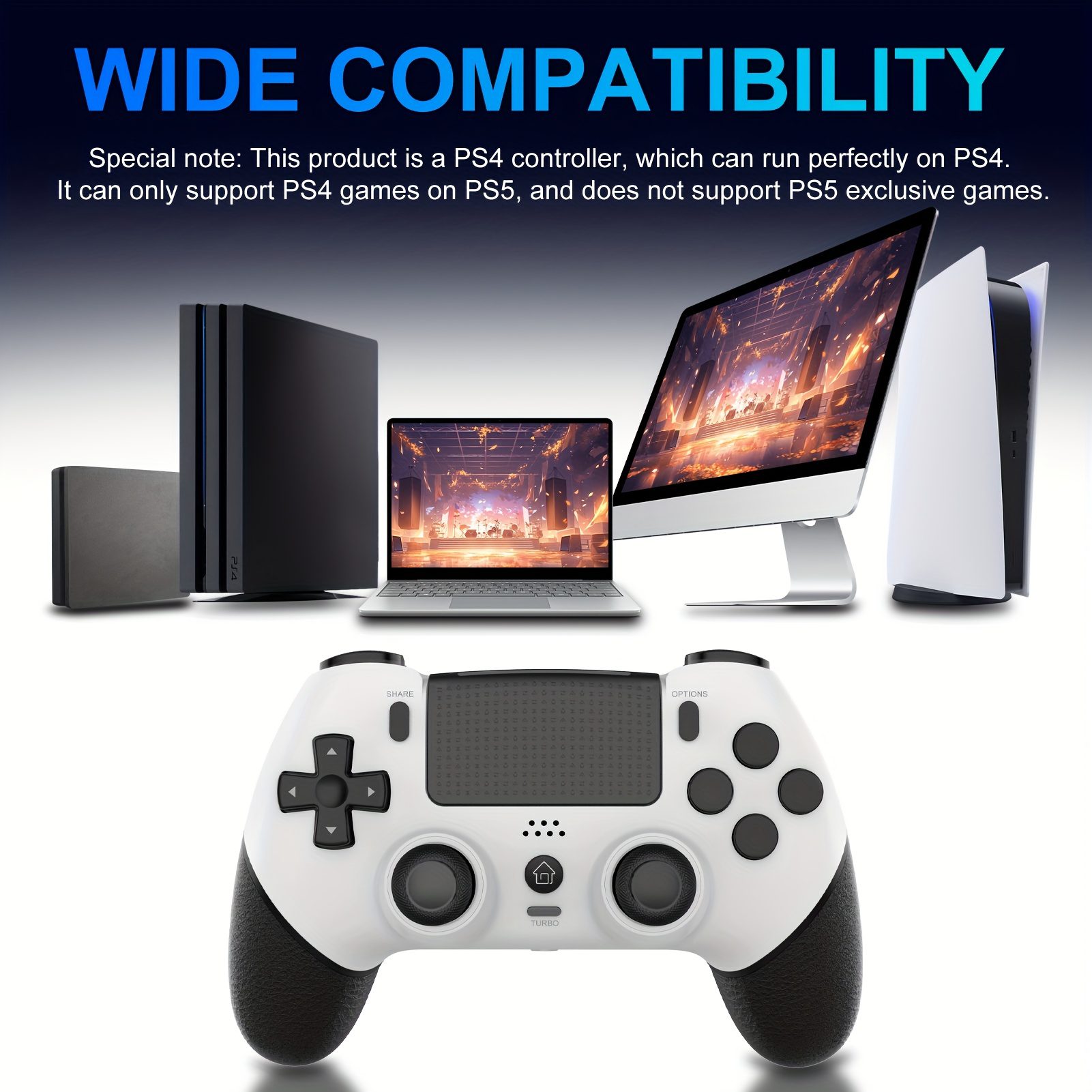 Wireless Game Controller for PS4, Slim, Pro, And PC Featuring Hall Effect Joysticks, a Gamepad with a 1000Mah Battery, Vibration, 6-Axis Gyro, Multi-Touch Pad, And a 3.5Mm Audio Jack - Image 11