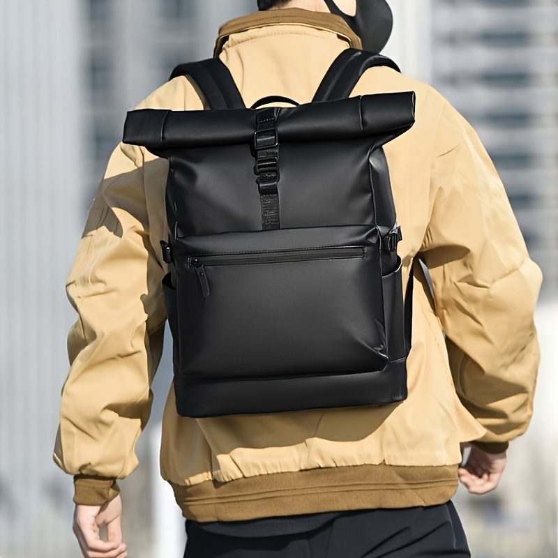 New Functional Style Casual Versatile Single-Shoulder Bag, Large Capacity Solid Color Simple Tote Storage Bag, Business Trip Backpack, Travel Hiking Mountaineering Backpack - Image 2