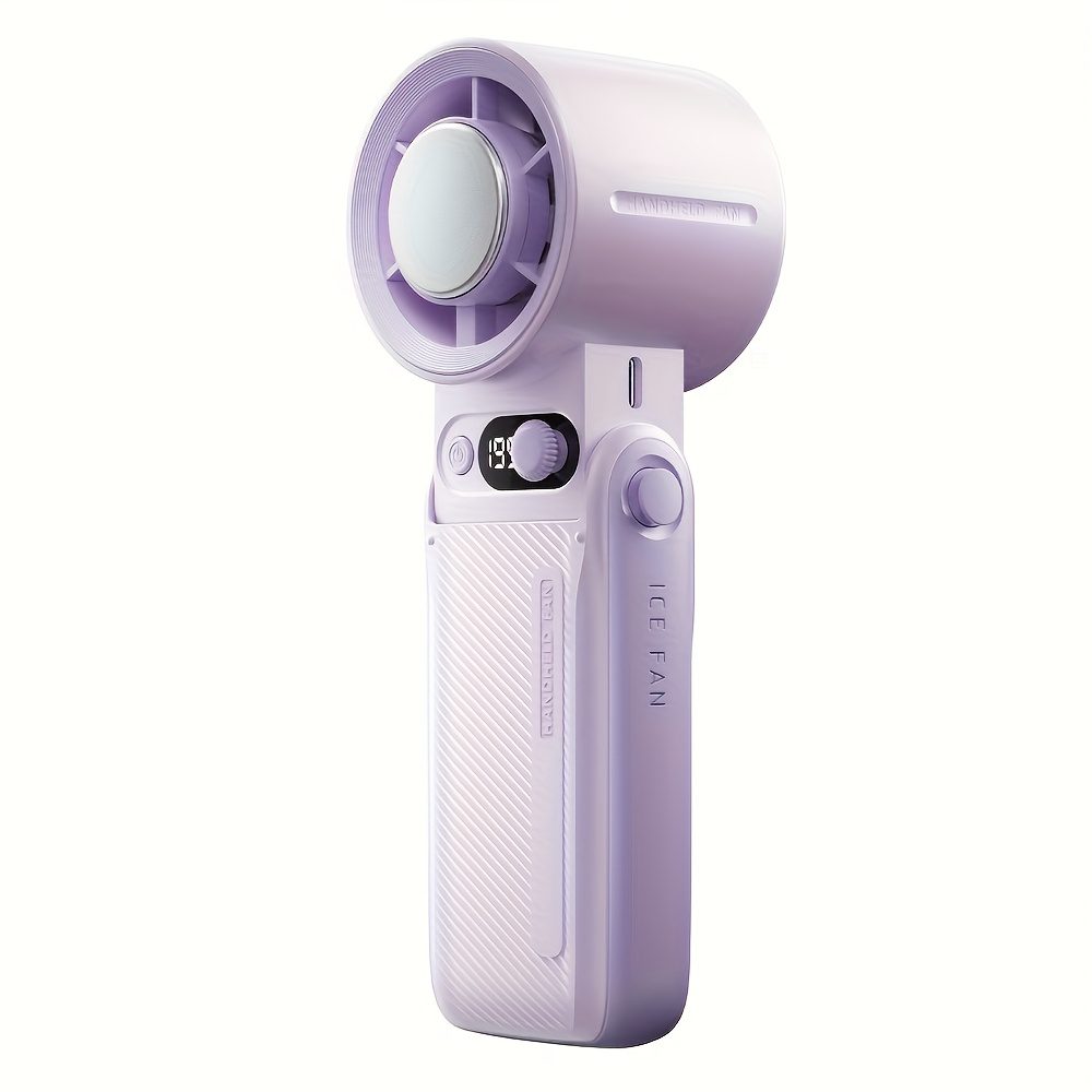 Portable electric fan, rechargeable handheld fan, 6000mAh, with ice pack, 199 speed handheld turbo fan, with digital display screen - quiet, suitable for outdoor, family, and outdoor travel. - Image 7