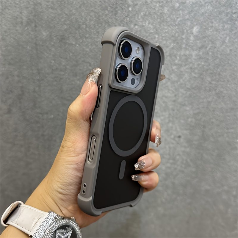 Phone Case: Luxury Matte Clear Four-Corner Skin-Feel Magnetic Phone Case for iPhone 16 15 14 13 12 11 Pro Max Plus Soft Back Cover - Image 7