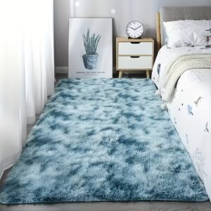 1pc of Tie-dye Light Gray Ultra-soft Thick Fluffy Rug for Living Room, Tie-dye Soft Plush Area Rug for Bedroom, Fluffy Carpet for Room Home Decor