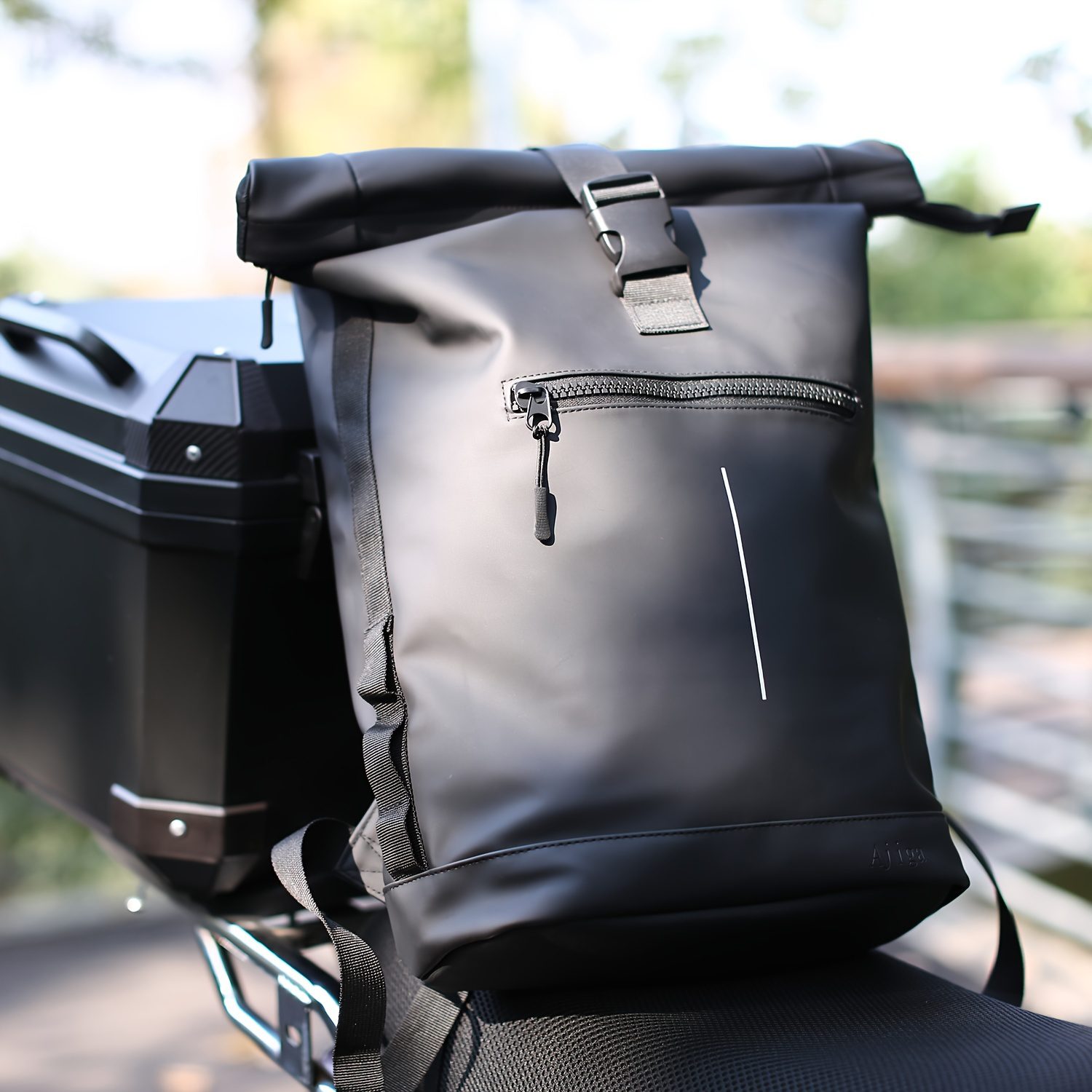 Ajiga Lightweight High Quality Travel Backpack for 43.18cm Laptop - Anti-Theft Zipper, Adjustable Shoulder Straps, Foldable Daypack for Men & Women, Black, Casual Backpack | Foldable Backpack | Adjustable Straps - Image 7