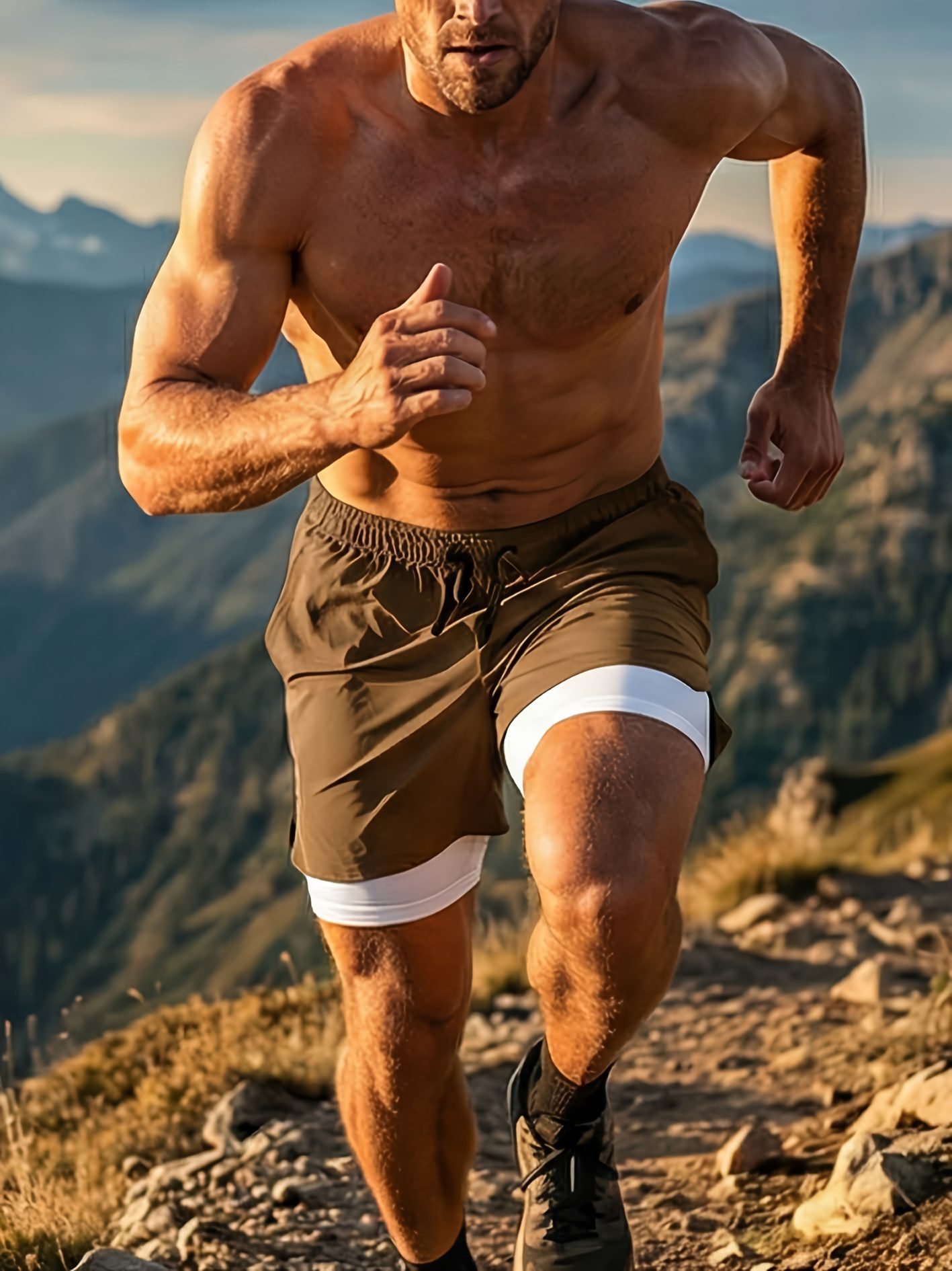 Men's New Summer Quick-Dry Sports Shorts with Split Hem, Double-Layer Fashion Design, Beachwear for Summer Seaside Travel, Comfortable Fabric, Drawstring, Gym Double-Layer Phone Shorts, Daily Wear, Valentine's Day Gift - Image 5