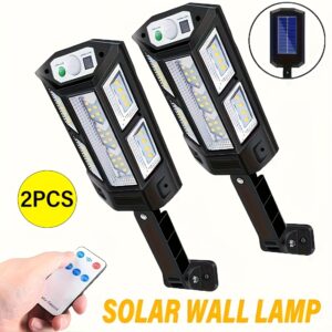 2pcs Commercial Street Area Light with Motion Sensor, 6500K Super Bright, 3 Adjustable Lighting Modes, Semi-Recessed Mount, Outdoor Garden Safe Street Yard Lights, Outdoor Lighting | Modern Solar Lights | Solar LED Technology, Outdoor Solar Lights