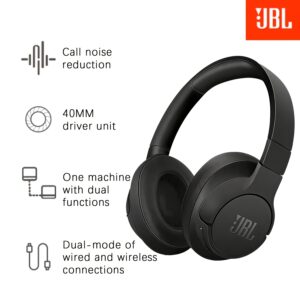 JBL T77ONC Wireless Over-Ear Headphones, BT 5.3 with 40mm Drivers for Legendary Bass, Adaptive Noise Reduction & Dual-Mode Wired/Wireless, Long-Lasting Battery & Clear Calls, Foldable Design for Travel, Ideal for Professionals, Students & Music