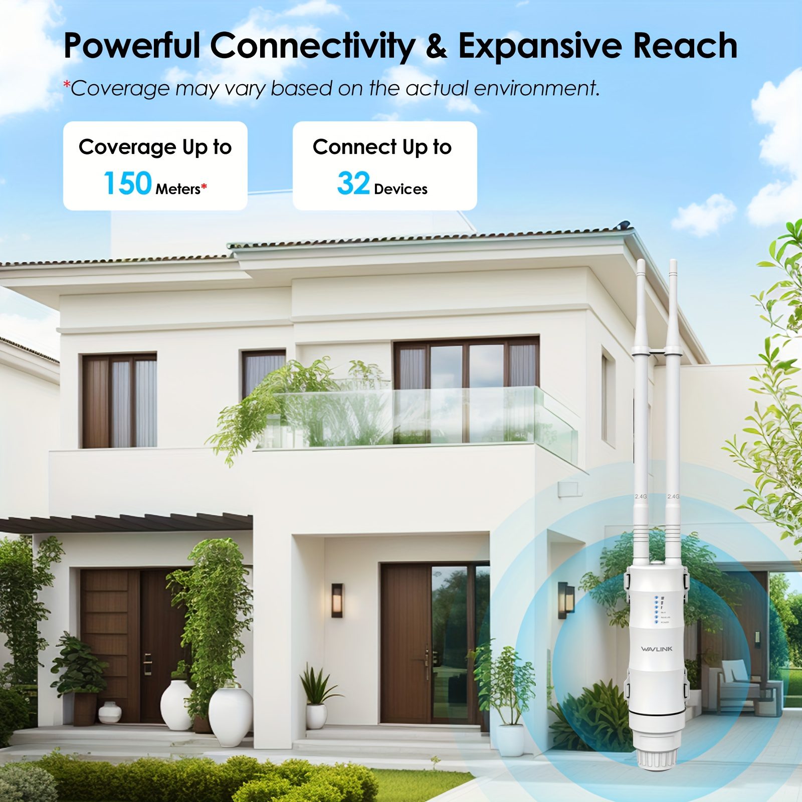WAVLINK WL-WN570HN2 Wireless Access Point | PoE Powered, Dual-Band Wi-Fi Extender with 2 High-Gain Antennas, Supports AP/Router/Repeater/Mesh Modes, Operates on 2.4GHz Band - Image 6