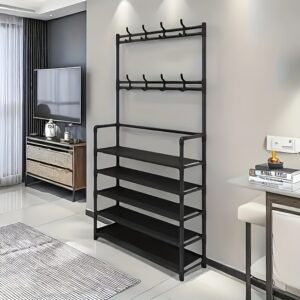 4-5 Tier Shoe Rack - Space-Saving, Easy Assembly, Durable Design for Entryway And Bedroom, Minimalist Style, Efficient Sneaker Storage, Shoe Storage Solution | Modern Shoe Rack | Durable Construction, Dorm Entrance Storage Rack for Shoes And Hats