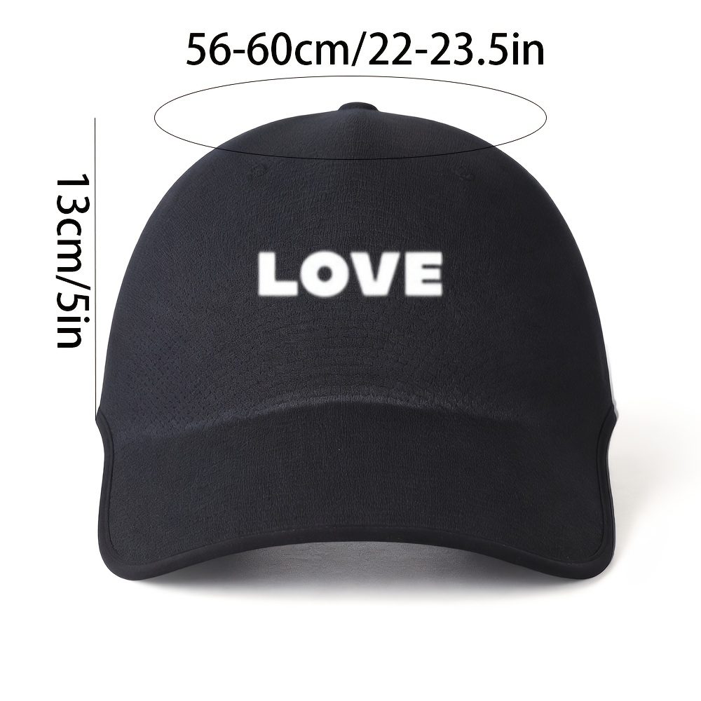 Minimalist LOVE Letter Integrated Seamless Baseball Cap | Simulated Heat Transfer Printing | Unisex Golf Enthusiasts Outdoor Sports Games Daily Commute. Cap - Image 7