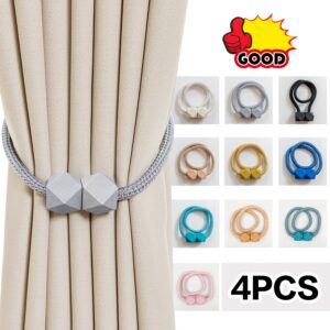 4pcs Modern Magnetic Curtain Tiebacks - Adjustable, Strong Hold for Bedroom & Living Room Decor