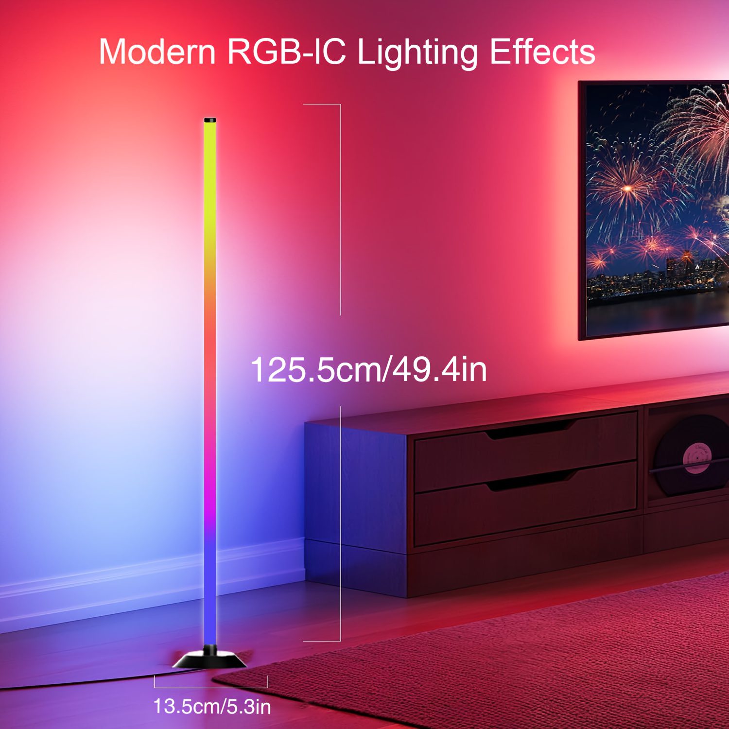 NBBUFF USB Light Bar Featuring App And Remote Control, RGBICW Corner Floor Lamp, Programmable Modern LED Light, Music Synchronization, 16 Million Colors - Suitable for Bedroom, Office, Birthday Celebrations, Halloween, And Christmas Decorations - Image 2