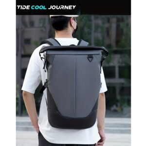 Men'S Stylish Backpack for Business Use, Expandable with a Roll-Top Design, Large Capacity for Laptops, Fashionable And Casual