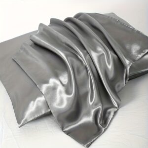2pcs Easy Solid Color Satin Pillowcases, Soft And Comfortable, Suitable for All Seasons, Bedding Decoration, Holiday Gift
