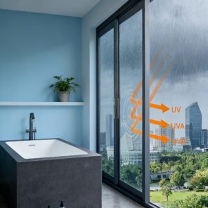 1pc Modern Minimalist Privacy One-Way Mirror Reflective Film | Sunshade And Shading Glass Door And Window Film, Suitable for Bathroom, Bedroom, Living Room, Fashion Design