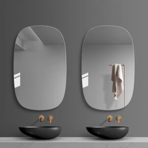1pc - Shower Mirrors - Rectangular Large Round Corner Design ~ Home Daily High Definition Mirror - Acrylic Perfectly Designed Mirror - Holiday Scene Decorative Mirror - Long Rectangle Bathing Mirror - Bathroom Mirror - Romantic Wedding Venue Decoration Mirror - Frameless HD Mirror - RV Interior Layout Mirror - Self-Adhesive Wall Mirror - Dressing Mirror - Modern Home Decor Mirror - Easy Installation - Removable Protective Film