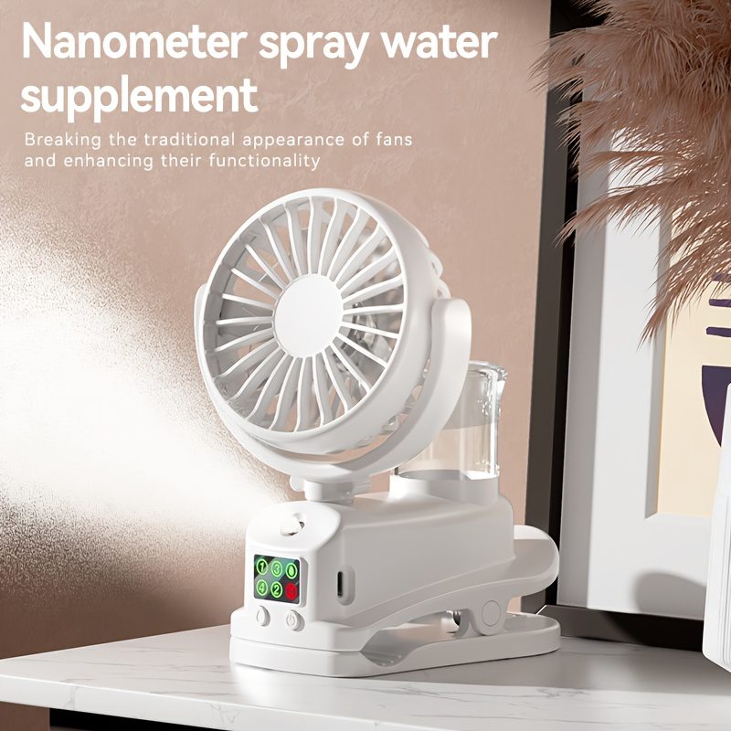 This Is a 2-In-1 Fan And Humidifier, Featuring 4 Adjustable Wind Speeds And 2 Humidity Levels, Designed As a Portable Desktop Fan. It Operates Silently at 360° - Image 11