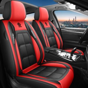 5pcs Full Set Car Seat Covers - Fit for Most Sedans, SUVs & Trucks - Premium PU Leather, Waterproof & Breathable - Year-Round Protection