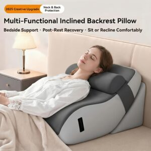 Adjustable Backrest Support Pillow for Sitting or Leaning, Ergonomic Cushion for Reading, Resting and Relaxing at Home, Soft Neck & Lower Back Support, Multi-Angle Design for Comfortable Lounge Seating
