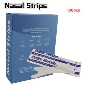100pcs Pack Nasal Strips, Spring-Action Nose Widener for Enhanced Breathing & Airflow, Discreet Invisible Strips for Sports & Travel