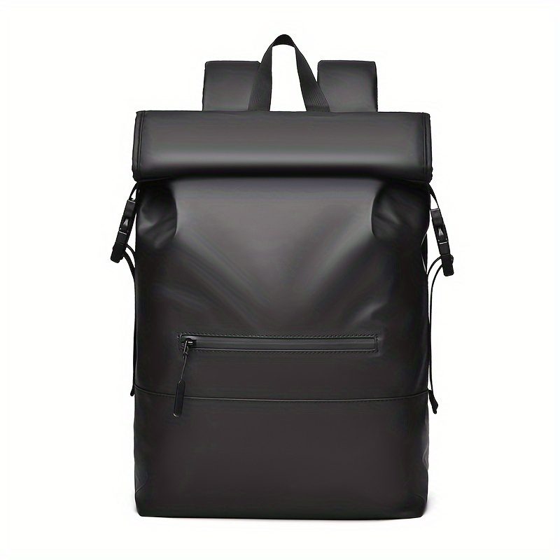 Stylish Roll-Top Daypack with Laptop Compartment - Durable Oxford Fabric, Adjustable Straps, Zip Closure for Outdoor Adventures - Image 3