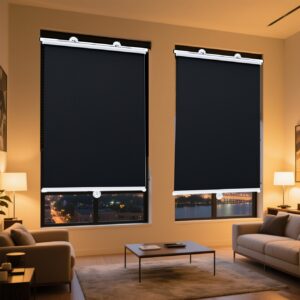 2pcs No-Drill Blackout Curtains, & Thermal Insulation Window Sheers for Office, Balcony, Kitchen – Privacy and Cooling Decorative Home Accessories