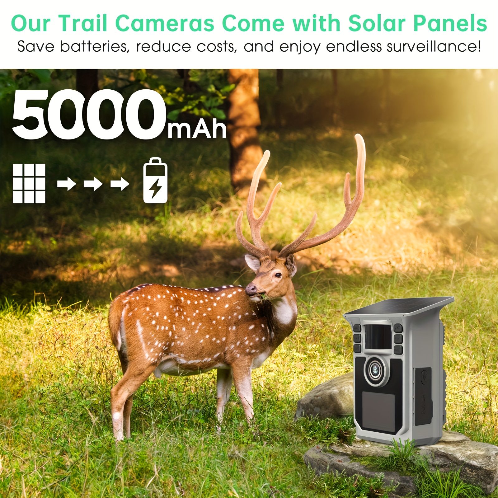 Wifi Trail Camera 4K 48MP Built-In 5000Mah Battery Suitable with Ip67 Waterproof 0.2S Trigger Speed for Wildlife, Security, And Surveillance 130-Degree Wide-Angle Lens - Image 4
