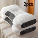 2pcs-white-water-cube-knitted-fabric-black-mesh-neck-spine-pillow-2-pack
