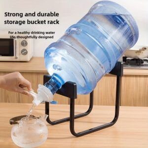 11.36-18.93 L Water Jug Stand with Dual Dispenser Valves, Rust-Resistant, Non-Slip, Fast Flow Spout, Includes 2 Caps, Fits 48mm & 55mm Bottles (White)