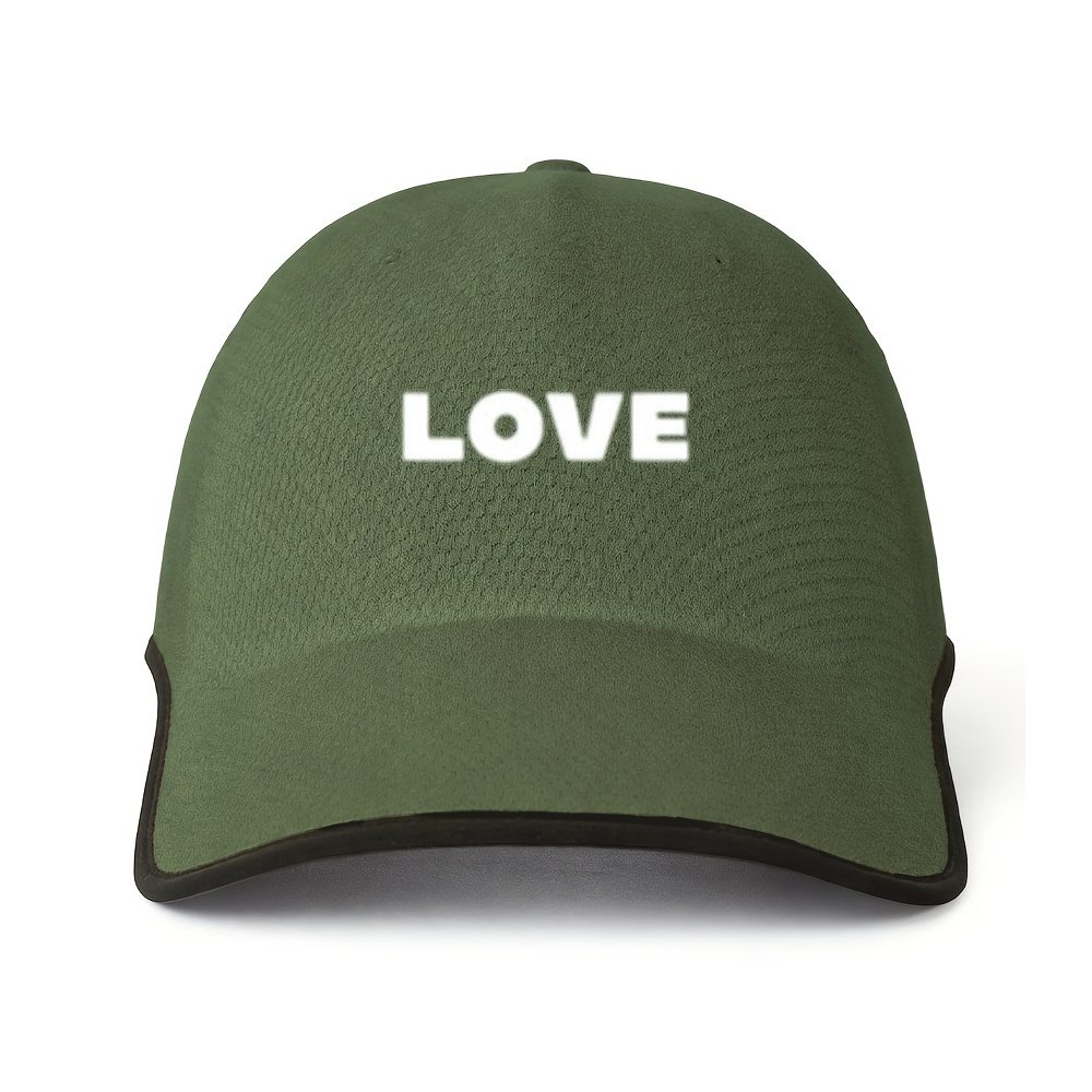 Minimalist LOVE Letter Integrated Seamless Baseball Cap | Simulated Heat Transfer Printing | Unisex Golf Enthusiasts Outdoor Sports Games Daily Commute. Cap - Image 3