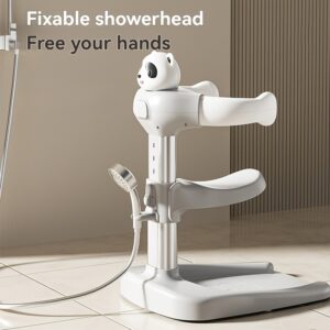 A Standing Bath Station for Children, a Home Bathing Rack for Kids, Featuring a Non-Slip Design with Adjustable Height, Suitable for Bathrooms And for Boys And Girls, Freeing Up Mothers' Hands, Available in Three Colors