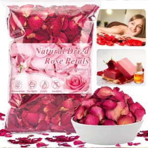 100g-500g Natural Dried Rose Petals, Real Flower Confetti - Ideal for Weddings, Valentine's Decor, Spa Bath, Foot Soak, DIY Crafts, Soap & Candle Making