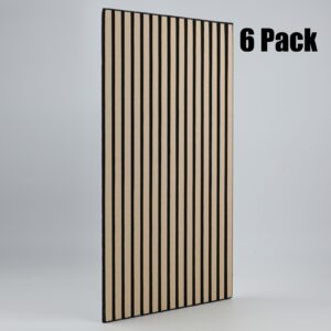 6 Pack Olanglab Wood Veneer Acoustic Wall Panels, 59.94 X 29.97 cm Sound Absorbing Wall Panels for Interior Wall Decor