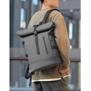 Unisex Outdoor Large Capacity Backpack for Travel And Sports, Roll-Top Laptop Bag, Stylish Casual Backpack for Men