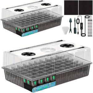 120-Hole Hydroponic Seedling Tray with Growth Light, Including a Seedling Kit with a 4.07-Inch Humidity Dome, Indoor Seedling Tray, Seedling Tray for Plant Germination, And Seed Growth Tools