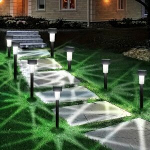 12-Pack Solar Garden Landscape Lights - Long-lasting Outdoor Lawn and Decorative Lights with IP44 Rating, Ideal for Pathways, Patios, Yards, Lawns, and Driveways