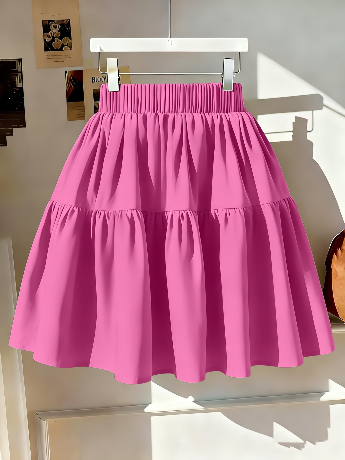 Women's Ruffle Hem Flared A-Line Skirt with Bow Tie Straps, Double-Layer Ruffled Spliced Cake Skirt, Short Skirt - Image 7