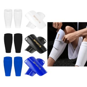 Diagonal Shin Guards + Sock Sleeve Combo - New Sports Accessory - Available in Black/White/Blue - Three Colors to Choose From, High-Quality, Durable, and Lightweight, Comfortable and Snug Fit Design, Outdoor Sports Football Equipment Accessory