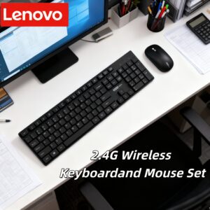 for Lenovo Wireless Keyboard and Mouse Set - Ultra-Thin Lightweight Portable 2.4G Wireless (Compatible with 3G/4G/5G) Plug & Play USB Receiver, Optical Tracking, Keyboards & Mice for PC, Laptop, Mac, iPad - Ideal for Home, Office