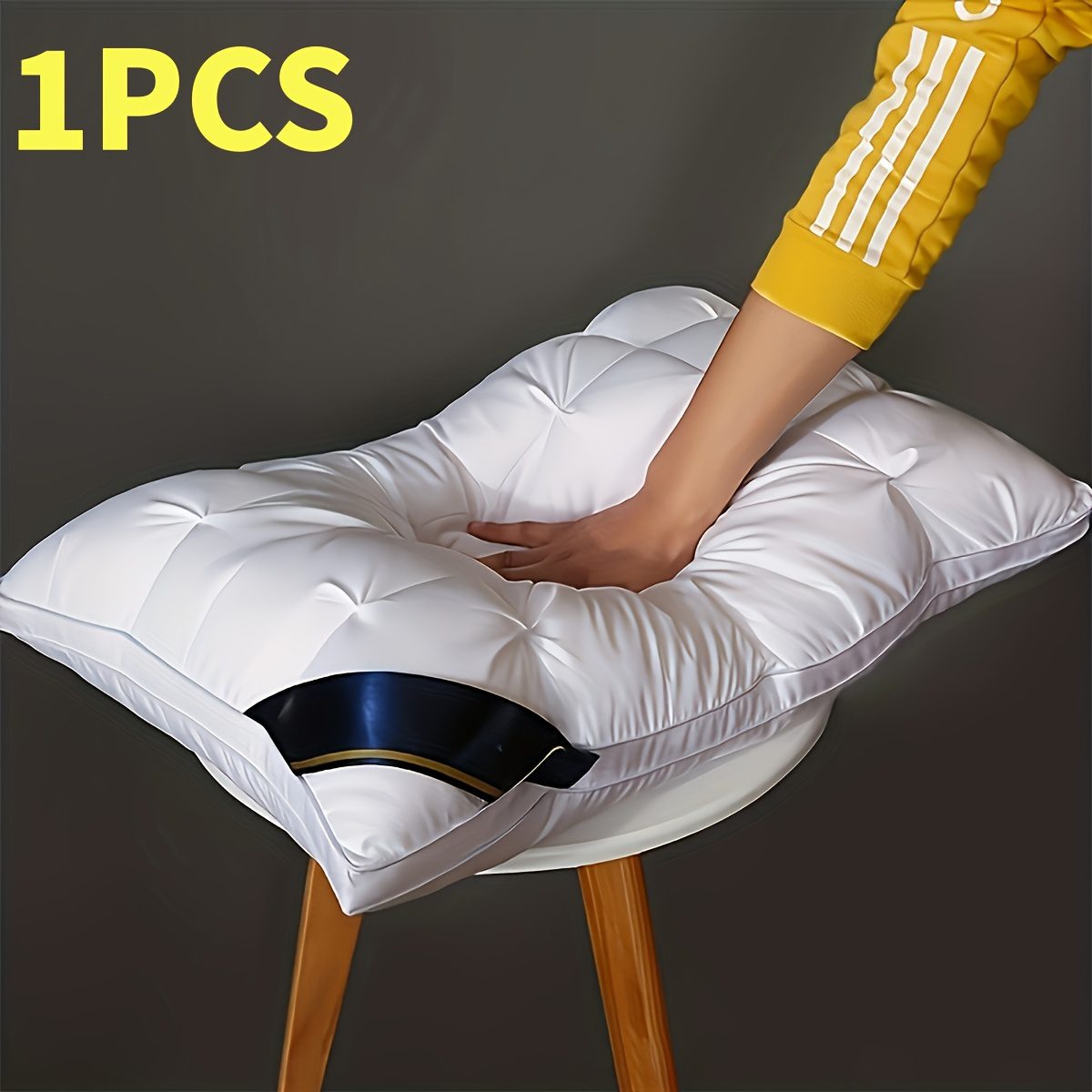 2/1pc Luxury 5-Star Hotel Quality - Deep Sleep Neck Support, High-Density Non-Drooping All-Season with Satin Cover, 100% Polyester Filling, Hand Wash & Vacuum Compression Packaging for Home Decor - Image 5