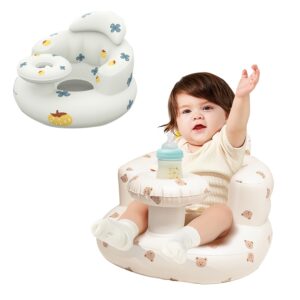 Inflatable Seat for Infants Aged 3-36 Months, Inflatable Baby Chair with Tray, Built-In Pump Baby Back Support Sofa, Baby Sitting Chair, Baby Floor Seat Gift, Essential for Family Travel