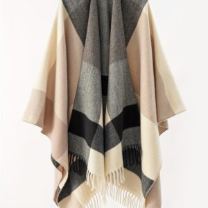Plus Size, Women's Oversized Front-Open Cardigan Shawl, Casual Cape Sweater for Autumn and Winter Evening Wear