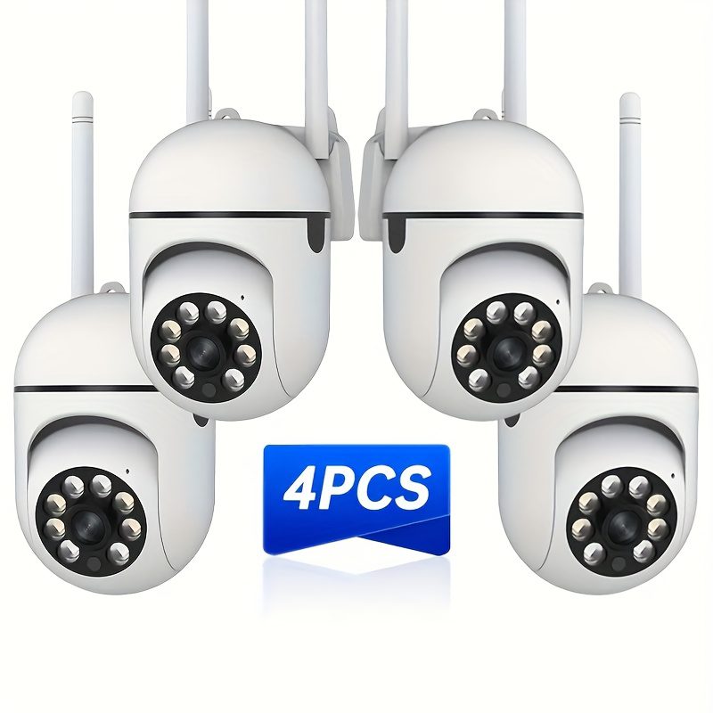 4-Pack Full HD WiFi IP Smart Security Cameras, 1080P Surveillance System with Integrated PTZ Control, AI Motion Detection, Full-Color Night Vision, Two-Way Audio, and 2.4GHz High-Speed WiFi Connection - Image 3
