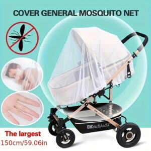 Stroller Mosquito Net, Stroller Insect Net Cover, Safety Protection, Breathable and Suitable for Stroller Net, Visible Breathable and Stretchable Mosquito Ne